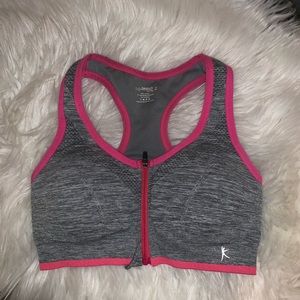 Grey and Pink Sports Bra